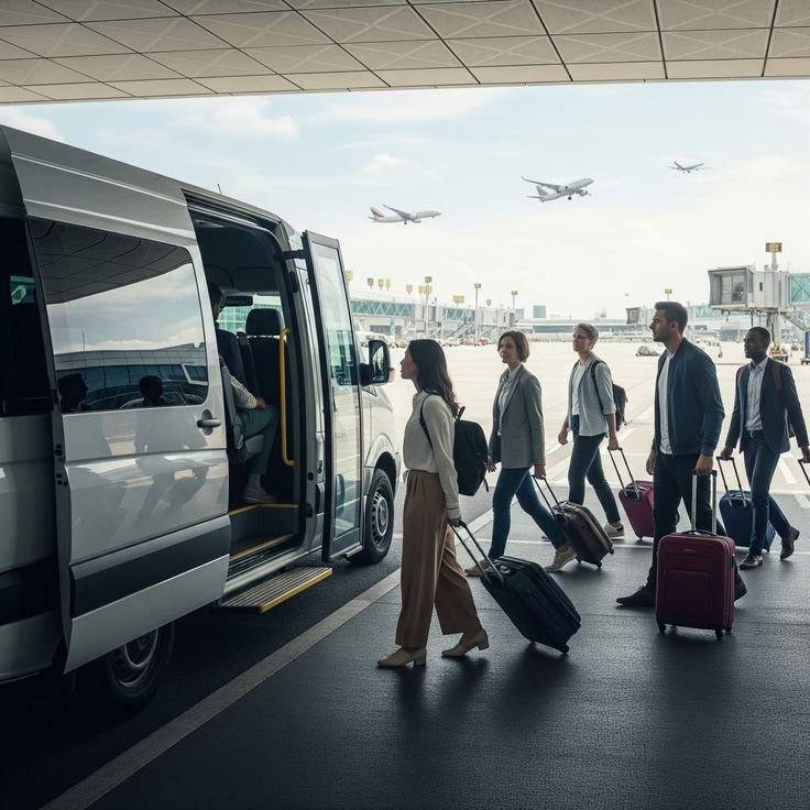 Airport charter bus transportation